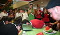 Florida Watermelon Queen Katelyn Kelley at a watermelon eating contest at the Longo's Bathurst Street store in Vaughn, Ontario. (Credit: US Embassy Ottawa)