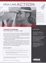 cover for 'HRSA CAREAction. Transitioning from Adolescent to Adult Care (June 2007) 
'