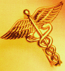 Photograph of a caduceus symbol