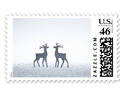 Reindeer in the Snow Custom Postage