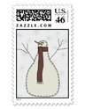 Snow Man & Snow Flakes Custom Postage