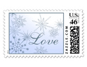 Love Snow Flakes Custom Postage