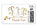 Fall Lovebirds Thank You Custom Postage