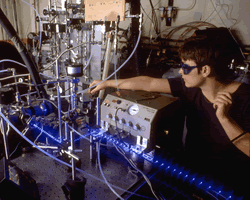 NOAA Researcher with monitoring equipment