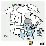 Distribution of Lupinus perennis L.. . Image Available. 