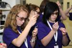 Students practice hooking out -- or removing -- DNA from a strawberry sample at Idaho National Laboratory. | Photo courtesy of INL.