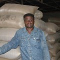 Joseph Ununu in his rice warehouse in Abakaliki.