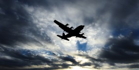 C-130H Takes off During Sun Rise