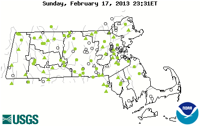 Map of flood and high flow condition