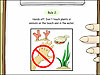 close up of clipboard: Rule 2 - Hands off. Don't touch plants or animals on the beach and in the water.