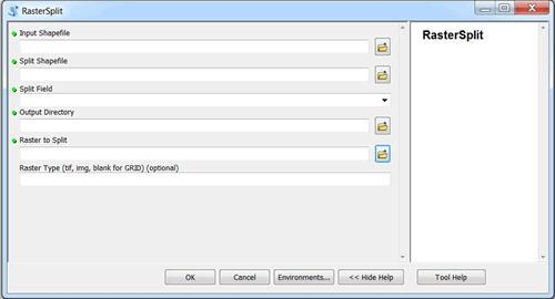 Raster Split tool