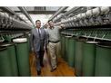 Francisco Sanchez, under sectetary of commerce for international trade, left, listens to plant manager Keith Nicholson as he toured Parkdale Mills