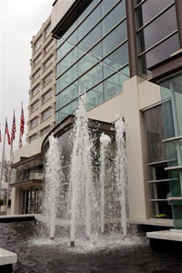 Fountain at the front of our building