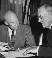 Secretary of State Dulles with President Eisenhower
