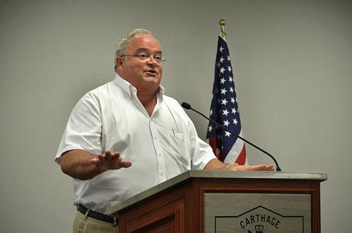 Rep. Long speaking with the Missouri Farm Bureau