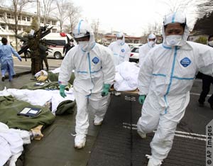 Hospital patients awaiting evacuation