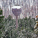 Los Alamos water tower after snow fall.