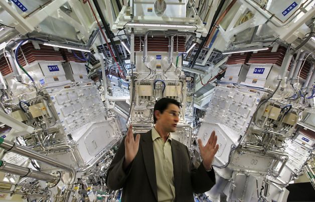 Bruno Van Wonterghem, operations manager, for the National Ignition Facility in front of the target chamber, where 192 laser beams are focused on a small target. Lawrence Livermore National Laboratory dedicates the National ignition Facility  today  in Livermore, Calif. on Friday May 29, 2009. Photo: Michael Macor, The Chronicle