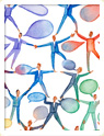 Illustration: People standing holding hands