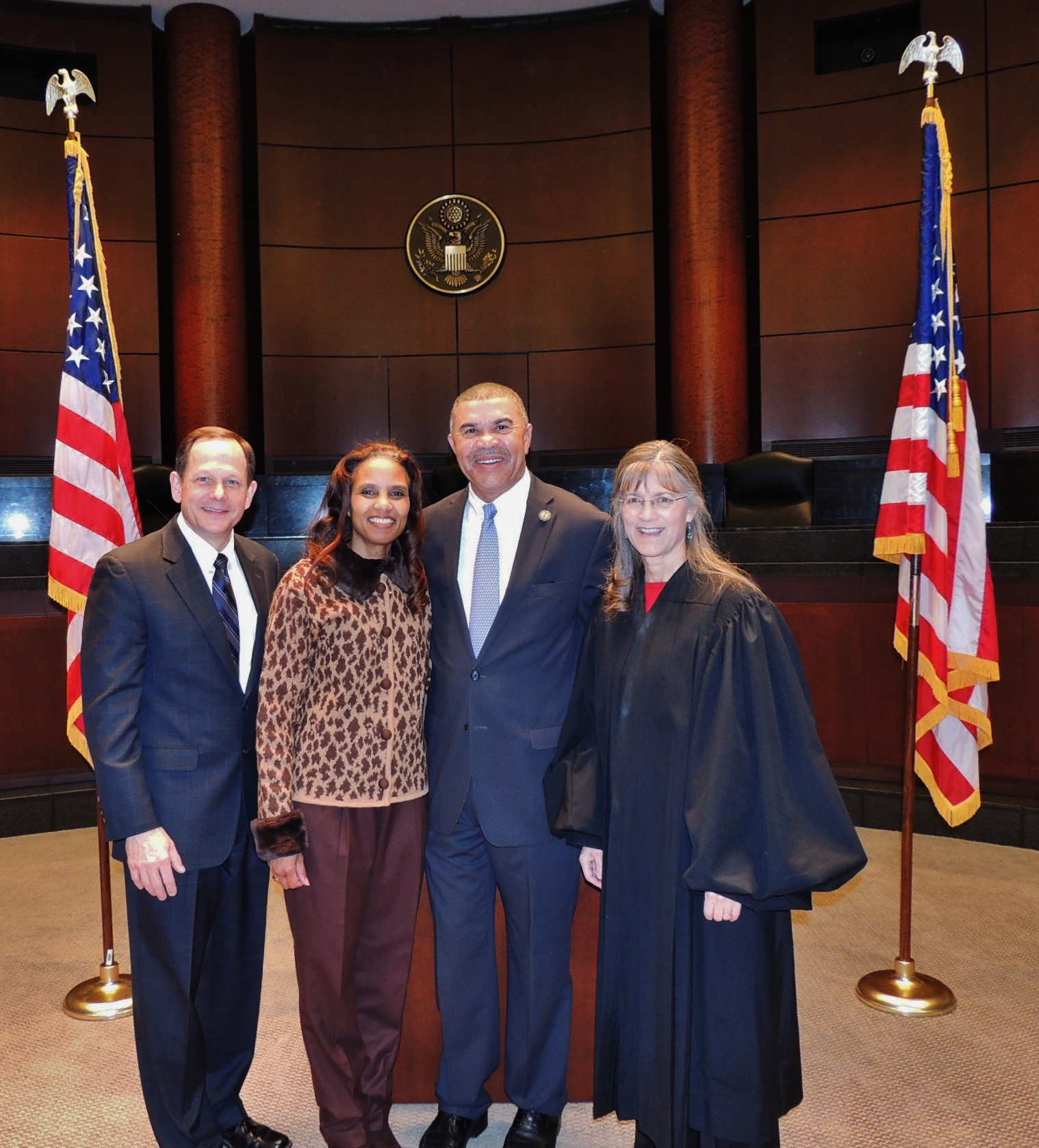 Mayor Slay and Missouri Court of Appeals Judge Angela Quigliss join Congressman Clay and Chief U.S. District Judge Catherine Perry