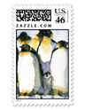 Painterly Penguins Custom Postage