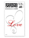 Franqueo personalizado Silver Ribbons Love Heart