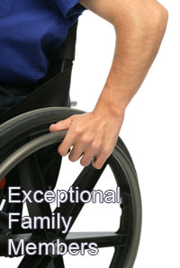 Closeup of man's arm turning wheel chair, link to EFMP