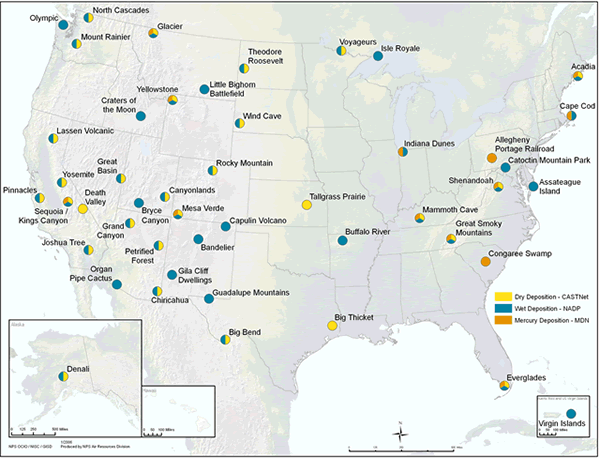 Map of US Deposition Monitoring Sites