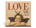 Reloj de pared en lienzo Love Cupid