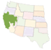 interactive picture of the Mid-Pacific Region relative to the western United States - Click on the picture for more information about our region