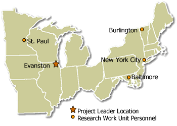 Map showing the locations of People and Their Environments: Social Science Supporting Natural Resource Management and Policy