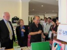 Information booths at the exhibition in Battambang province.