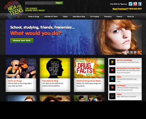 Teens site home page