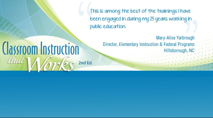 Classroom Instruction That Works 2nd Edition
