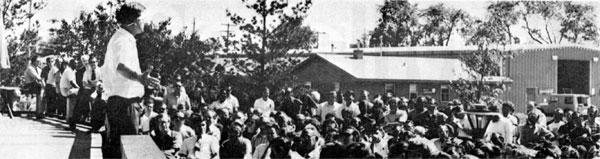 NAL employees gathered outside the Curia on Thursday, June 15, 1972 for Directors meeting