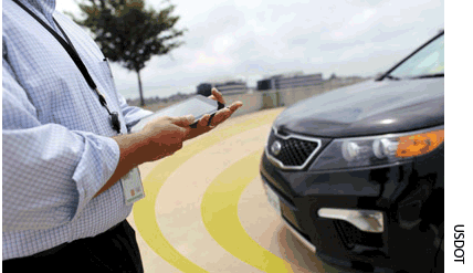 During the Safety Pilot Model Deployment, USDOT researchers like this one will be evaluating how drivers react to safety warnings, such as auditory, visual, and motion alerts, in their vehicles.