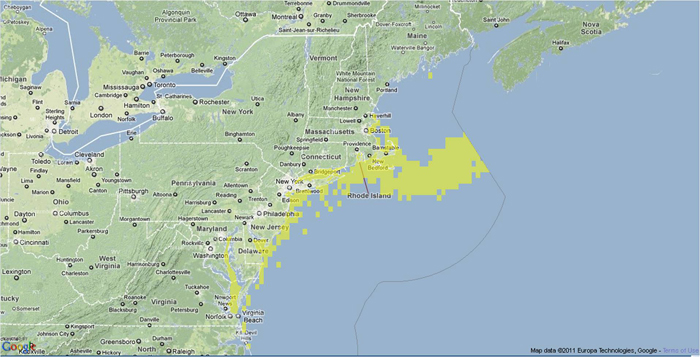 Winter Skate Location & Habitat Map Large View