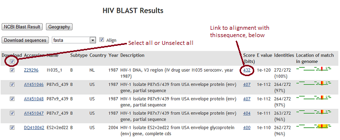 sample BLAST output