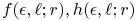 \mathop{f\/}\nolimits(\epsilon,\ell;r),\mathop{h\/}\nolimits(\epsilon,\ell;r)