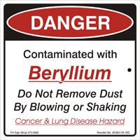 Beryllium Danger Contaminated 