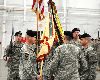 101st Brigade Support Battalion held its January 11 change of command ceremony at Fort Riley Airfield Hangar.  Soldiers of the “Guardian” battalion said farewell to outgoing commander, Lt. Col. Brandon Grubbs, and welcomed the incoming commander, Lt. Col. James Waddick. (Photo by Sgt. Summer Woode, 1st HBCT PAO)