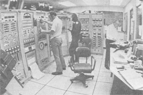 J. Stoffel, J. Fogelsong, W. Fowler in Control Room during test run