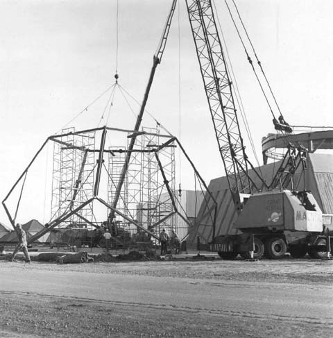 Neutrino dome under construction, 1971