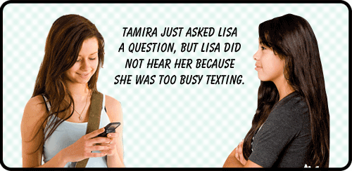 A girl texting and not listening while her friend talks to her.