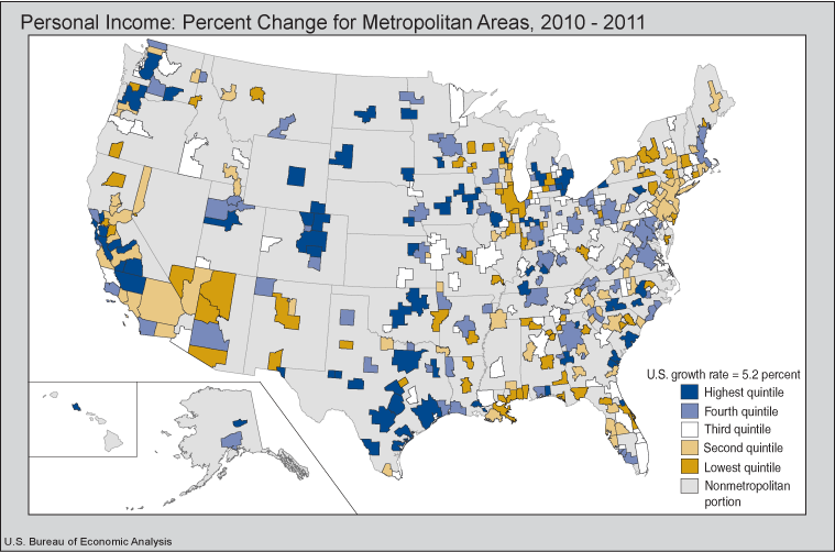 Map of US county local area personal income