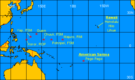 Map of Pacific Region