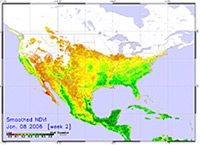 image of vegetative health map from Felix Kogan's award winning project