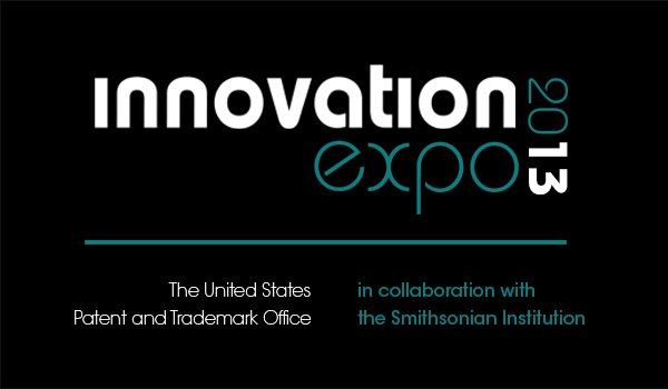 Innovation Expo title on a black background