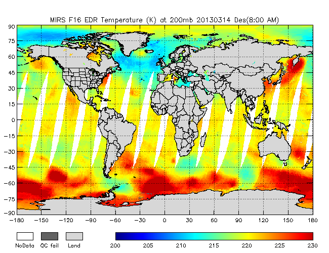 200mb Temperature from DMSP-F16, Descending Orbit