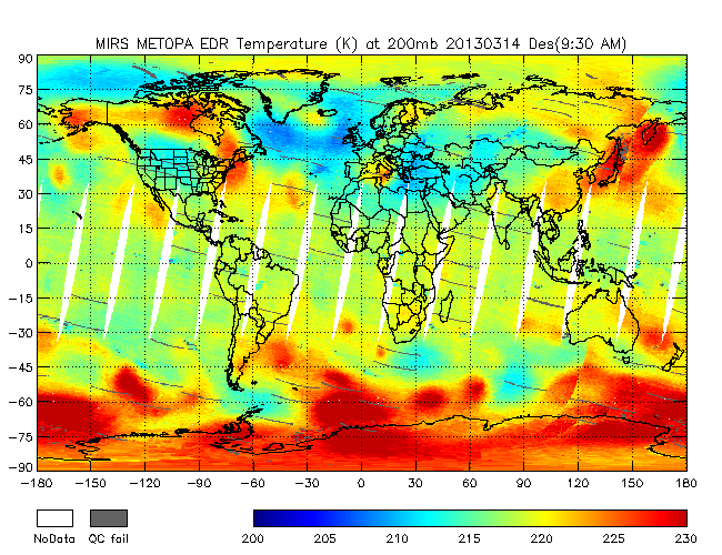 200mb Temperature from METOP-A, Descending Orbit